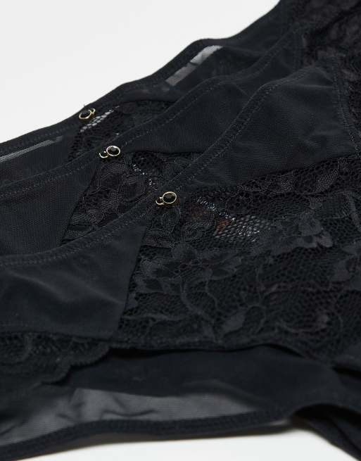 Ann Summers lot de 3 culottes brésiliennes en dentelle noires, 2 de 3