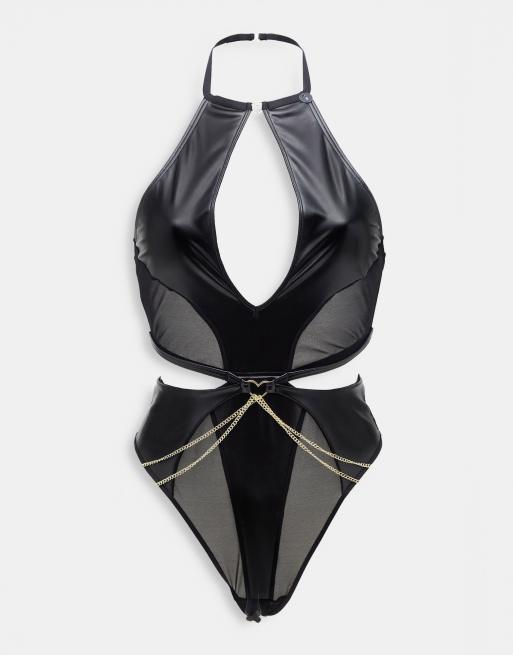 Ann Summers - Lovestruck - Sort bodystocking med åbent design og hjertedetalje