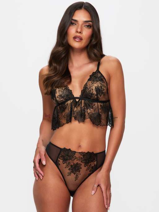 Ann Summers Midnight blossom cami set in black