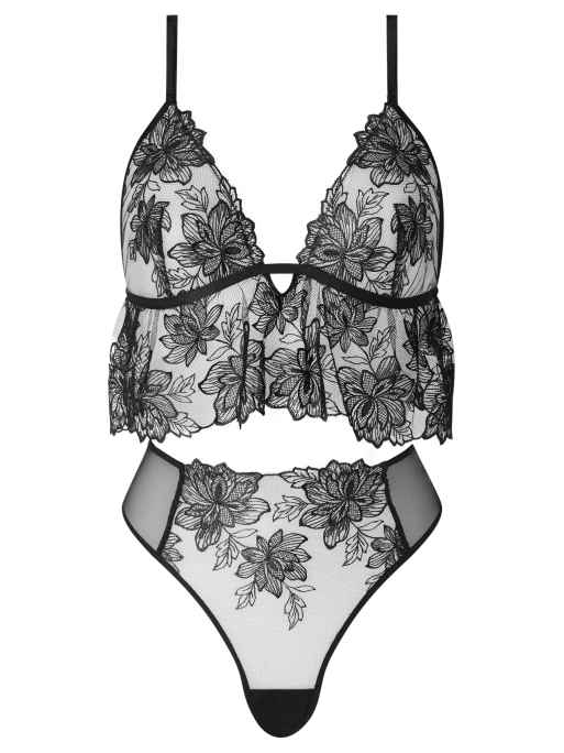 Ann Summers Midnight blossom cami set in black, 3 of 3