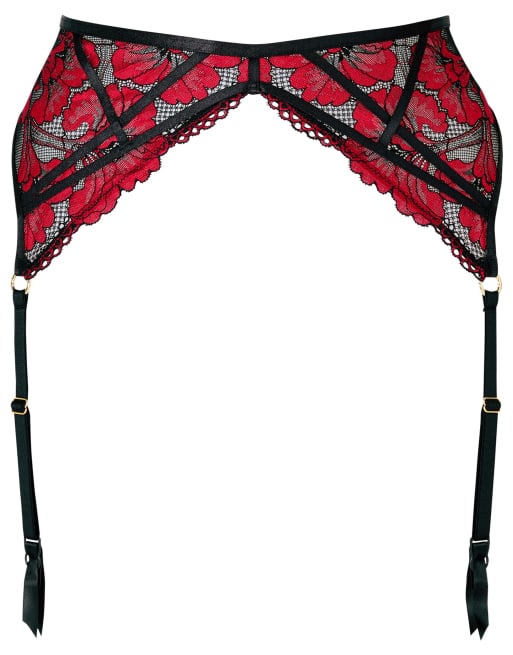 Ann Summers Midnight lace suspender belt in black/red, 4 of 4