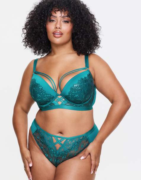 Ann Summers Mirage fuller bust padded plunge bra in green - view 1