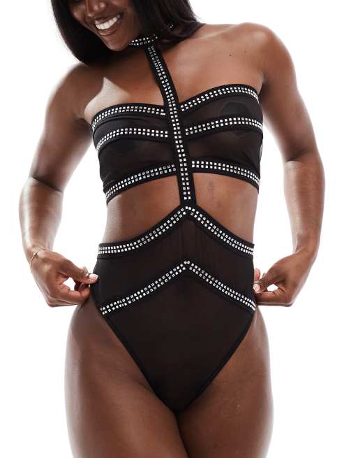 Ann Summers Party Goer festival diamante body in black, 2 of 4