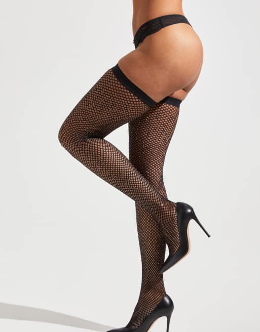 Ann Summers Plain top diamante hold ups in black, 2 of 2