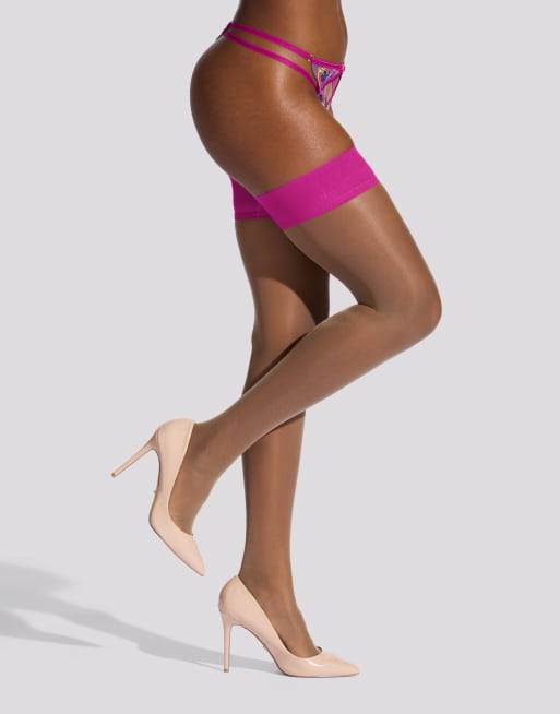 Ann Summers Plain top hold ups in pink ASOS