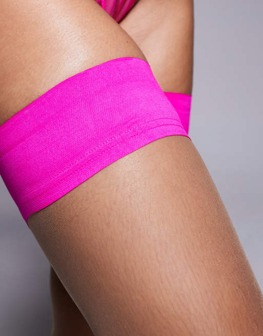 Ann Summers plain top hold ups in pink, 3 of 3