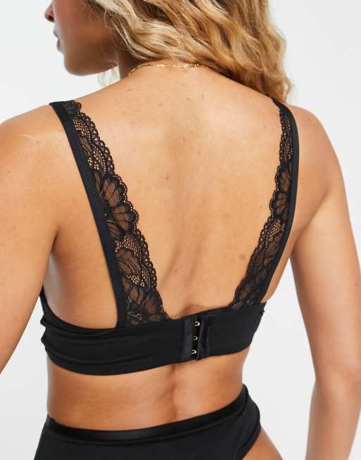 Black Ann Summers Longline Lace Bra