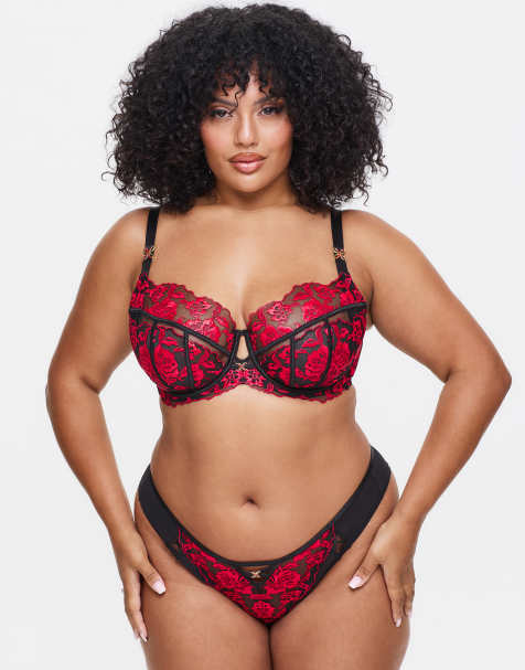 Ann Summers - Poitrines généreuses - Endless Attraction - Soutien-gorge pigeonnant à bonnets non rembourrés - Rouge/noir - view 1