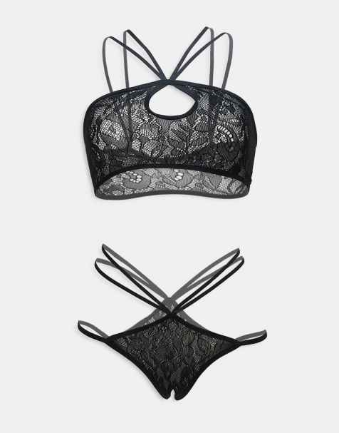 Ann Summers Promises crotchless set in black - view 1