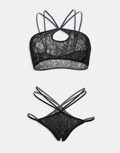 Ann Summers Promises crotchless set in black