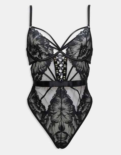 Ann Summers Radiant Desires crotchless bodysuit in black - view 1