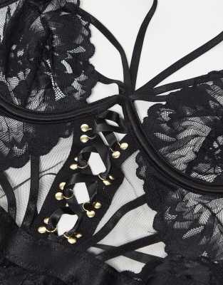 Ann Summers Radiant Desires Crotchless Bodysuit In Animal Print