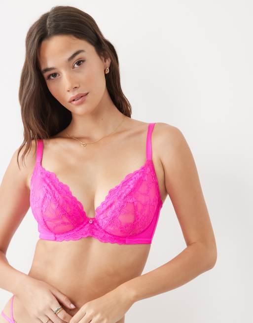 Ann Summers Coppe Grandi - Sexy Lace - Completo in pizzo rosa acceso, 2 di 3