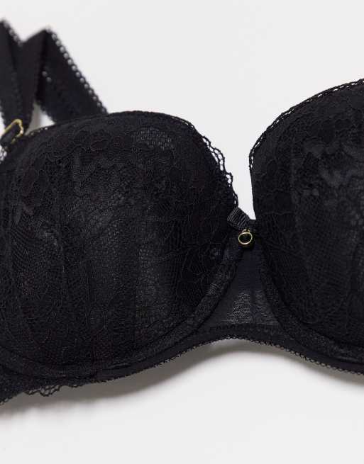 Ann Summers - Reggiseno seducente a balconcino in pizzo nero, 3 di 4