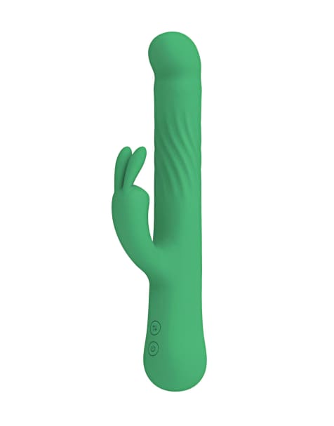 Ann Summers Ripple wave silicone rabbit vibrator in green - view 1