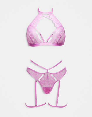 Ann Summers Rosella crotchless set in pink - view 1