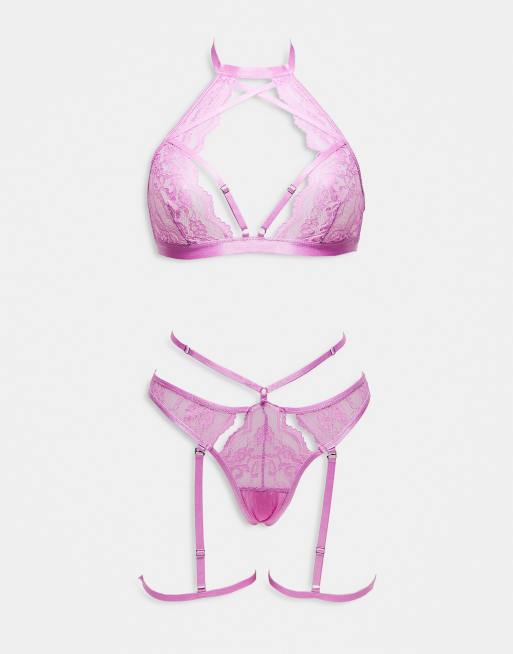Ann Summers Rosella crotchless set in pink