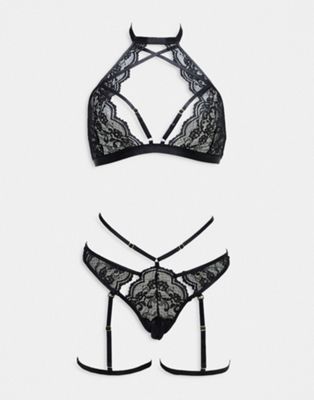 Ann Summers Rosella lace lingerie set in black