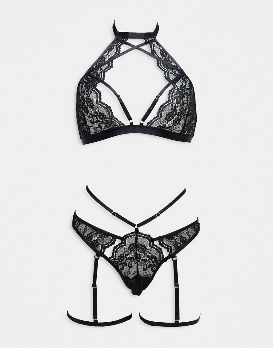 Ann Summers Rosella lace lingerie set in black