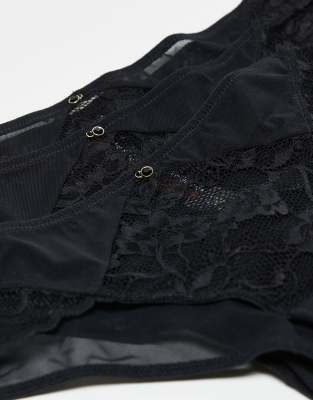 Ann Summers Sexy Lace 3 Pack Brazilian Briefs In Black