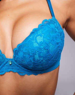 Ann Summers Sexy Lace Contrast Padded Plunge Bra In Green