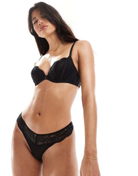 Ann Summers – Sexy Lace – Czarny biustonosz koronkowy bez poduszek - view 1