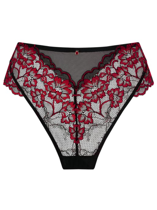 Ann Summers Sexy lace high waisted brazilian in black/red, 5 of 5