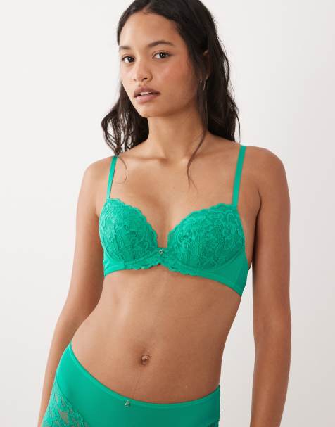 Ann Summers – Sexy Lace – Jaskrawozielony biustonosz z wyściółką i głębokim dekoltem - view 1