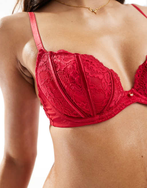 Ann Summers - Sexy Lace - Kanten bh zonder vulling in rood, 3 van 4