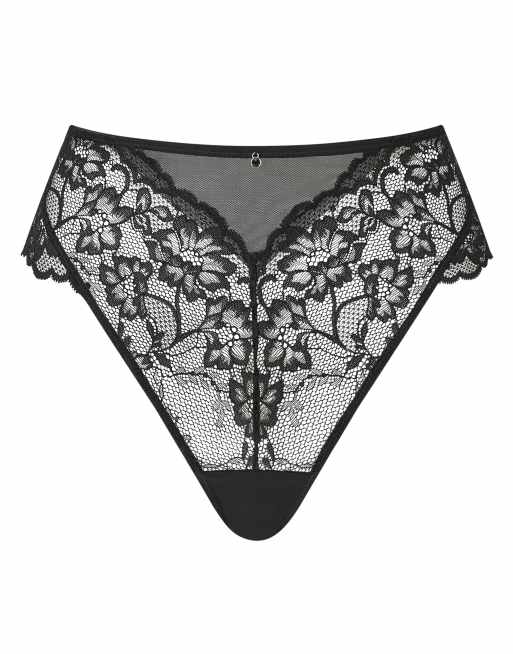 Ann Summers - Sexy Lace - Kanten slip met hoge taille in zwart, 4 van 4