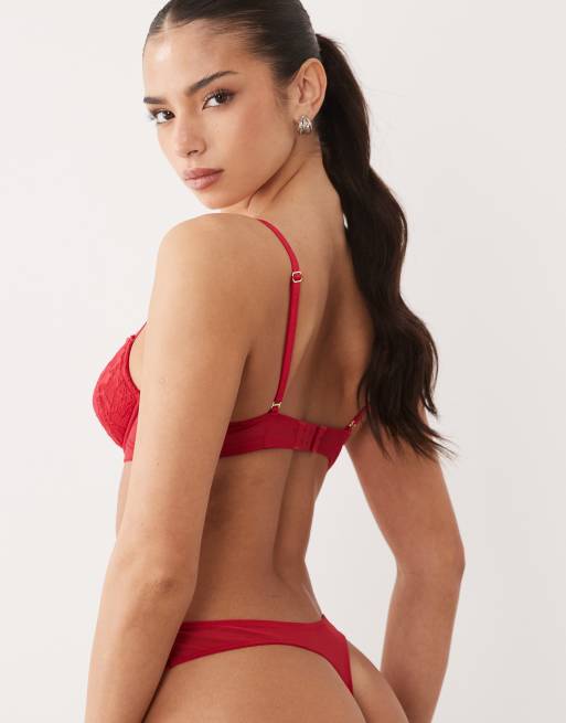 Ann Summers sexy lace lingerie thong in red, 3 of 4