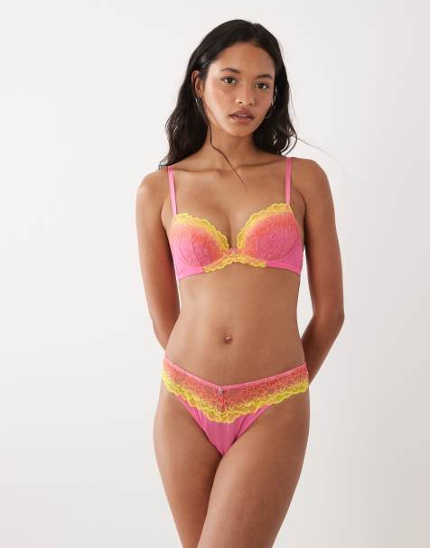 Ann Summers sexy lace ombre thong in pink - view 1