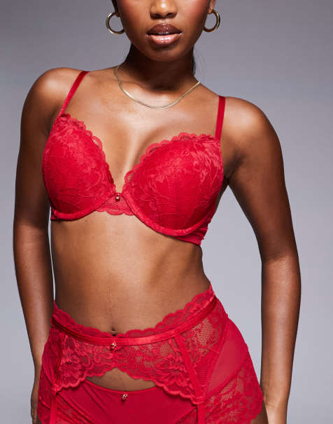 Ann Summers Sexy lace padded boost bra in red - view 1