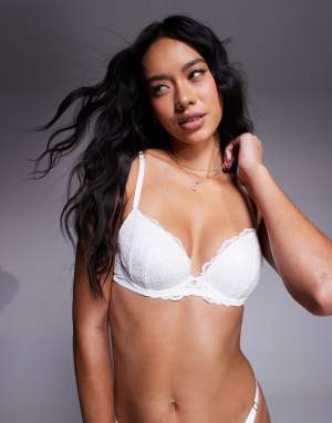 Ann Summers Sexy lace padded plunge bra 2 pack in white- save  2