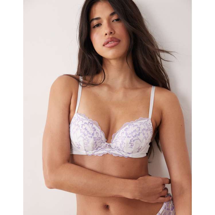Ann Summers Sexy Lace Padded Plunge bra in Lilac | ASOS