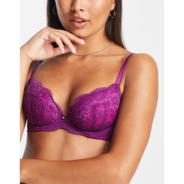 Ann Summers Sexy Lace Planet Plunge Bra In Purple