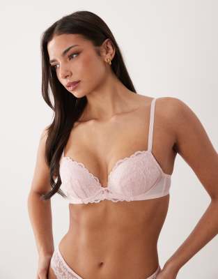 Ann Summers - Sexy Lace - Soutien-gorge rembourré pigeonnant - Rose pâle