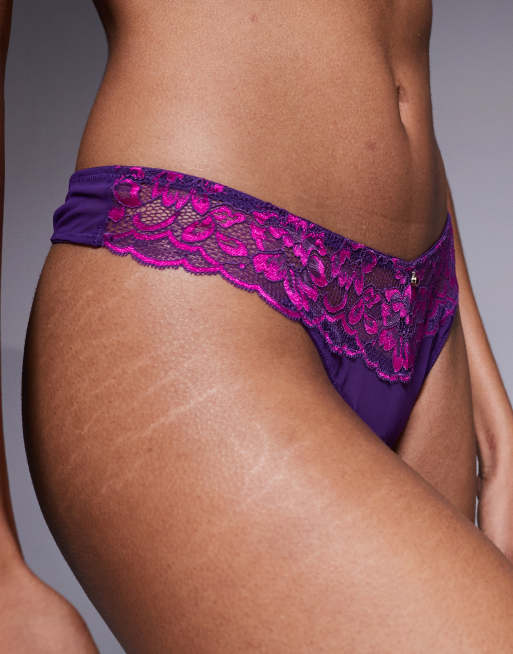 Ann Summers – Sexy Lace – Tanga in zwei Lilatönen, 3 von 4