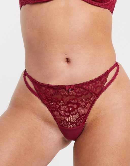Ann Summers Sexy Lace thong in burgundy