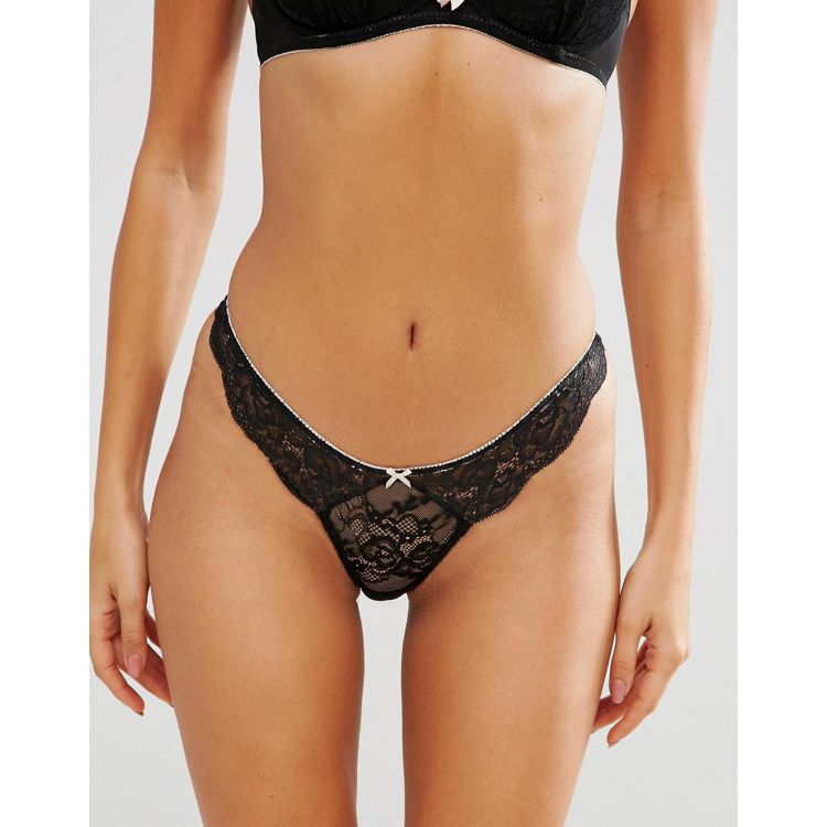 Black Ann Summers Sexy Lace Thong