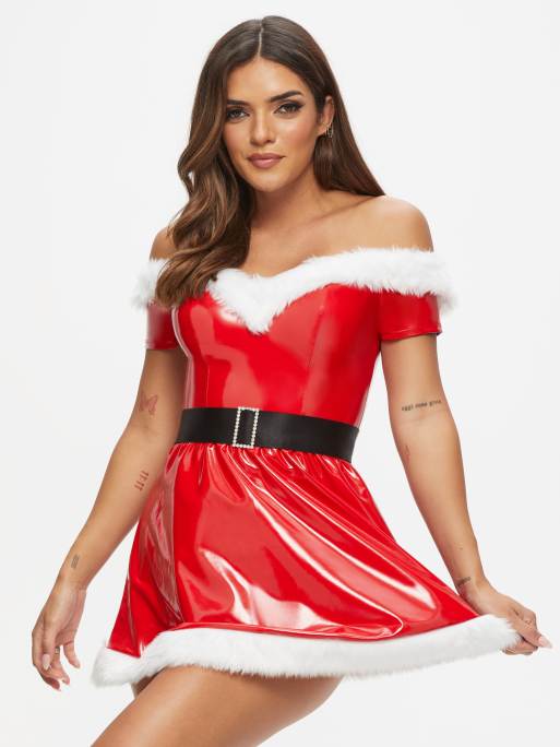 Ann Summers Sexy santa pu dress in red