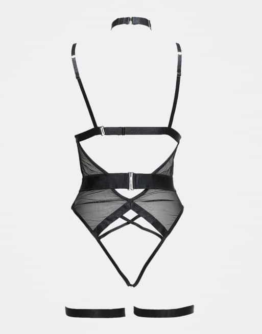 Ann Summers – Shadow – Body in Schwarz mit offenem Schritt, 3 von 3