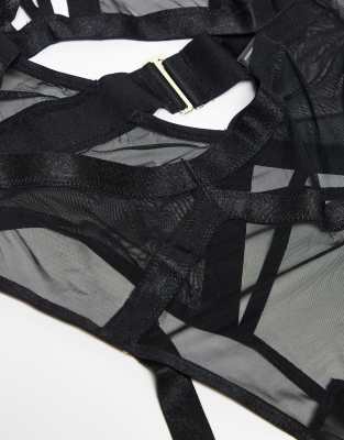 Ann Summers Shadow Crotchless Bodysuit In Black