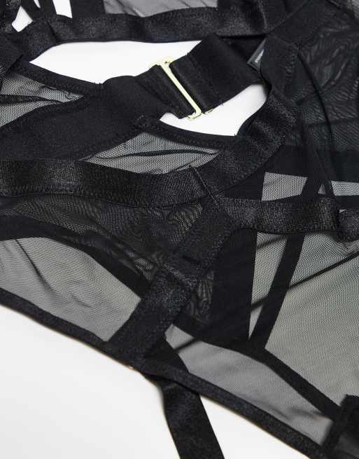 Ann Summers Shadow crotchless bodysuit in black, 2 of 3