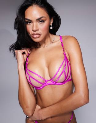 Ann Summers - Sheer Desire - Unwattierter BH in Lila mit tiefem Ausschnitt