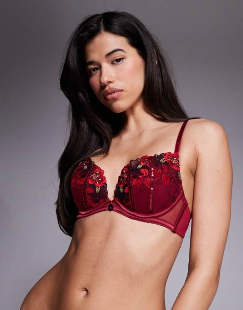 Ann Summers - Shimmering - Reggiseno scollo profondo imbottito rosso/rosa - view 1
