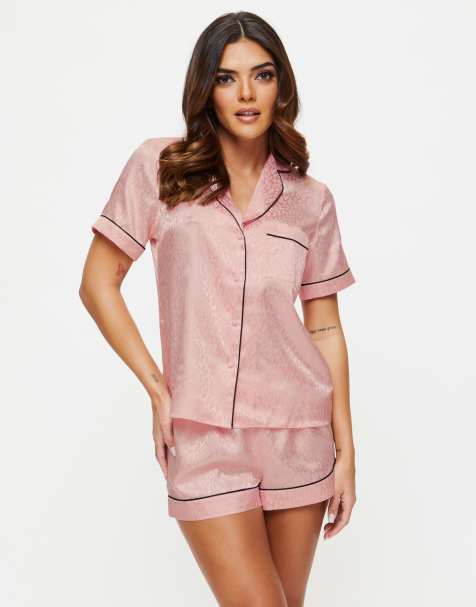 Ann Summers Signature satin pj set in pink - view 1