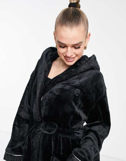 Ladies black hotsell dressing gowns