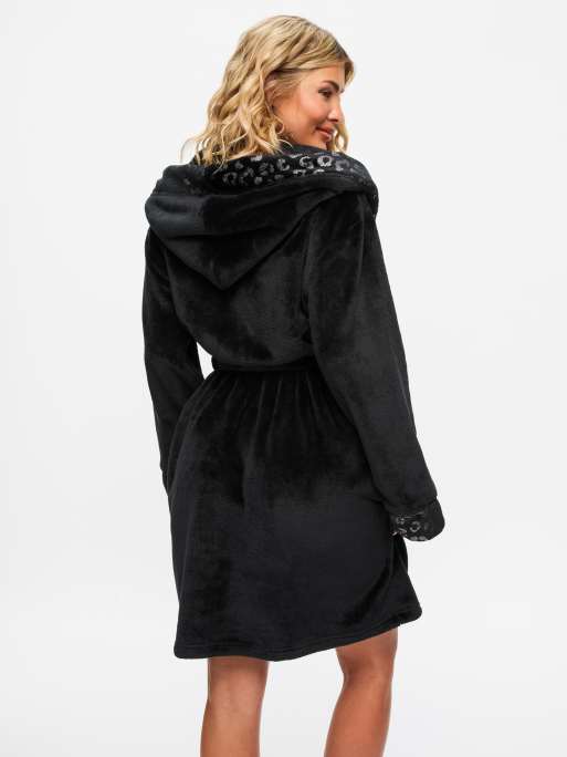 Ann Summers Signature sparkle fluffy robe in black, 2 of 2