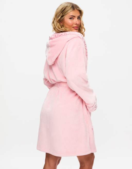 Ann Summers Signature sparkle fluffy robe in pink, 2 of 4
